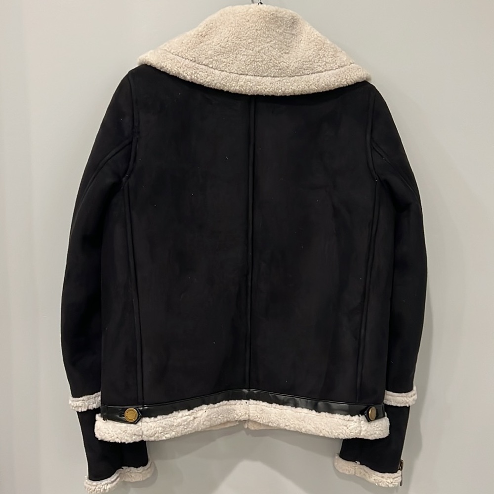 Michael Kors Faux Shearling Sherpa Lined women’s black jacket - Picture 5 of 8